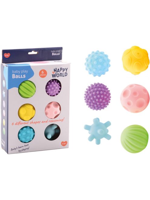 Happy World készségfejlesztő labdák babáknak – 18x28 cm