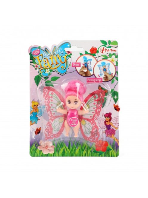 Butterfly Fairy tündér baba mozgó szárnyakkal – 8 cm