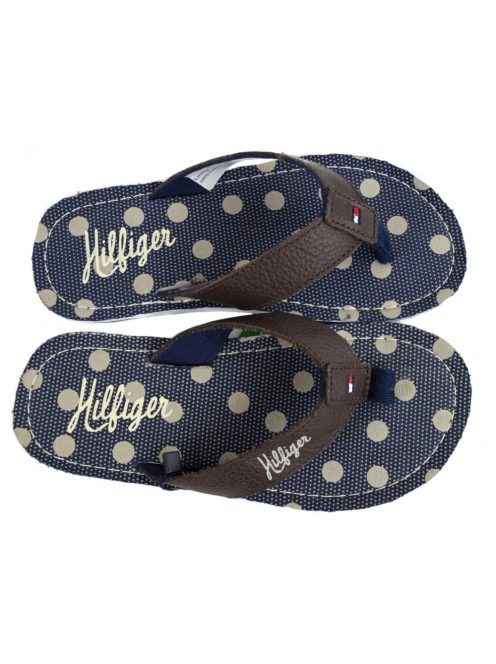 Tommy Hilfiger kék, pöttyös lány papucs