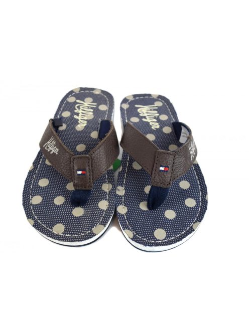 Tommy Hilfiger kék, pöttyös lány papucs