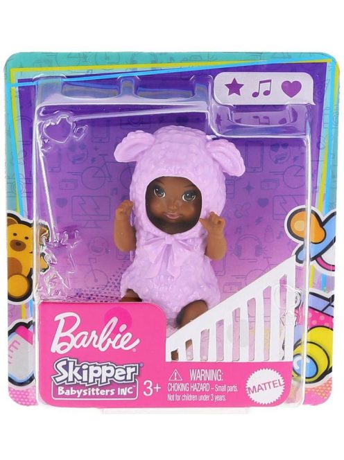 Barbie Skipper baba figura lila jelmezben – 7 cm
