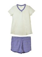 Skiny fehér-lila lány nyári pizsama – 128