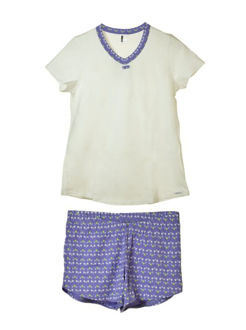 Skiny fehér-lila lány nyári pizsama – 164