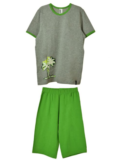 Skiny szürke, zöld fiú pizsama – 128