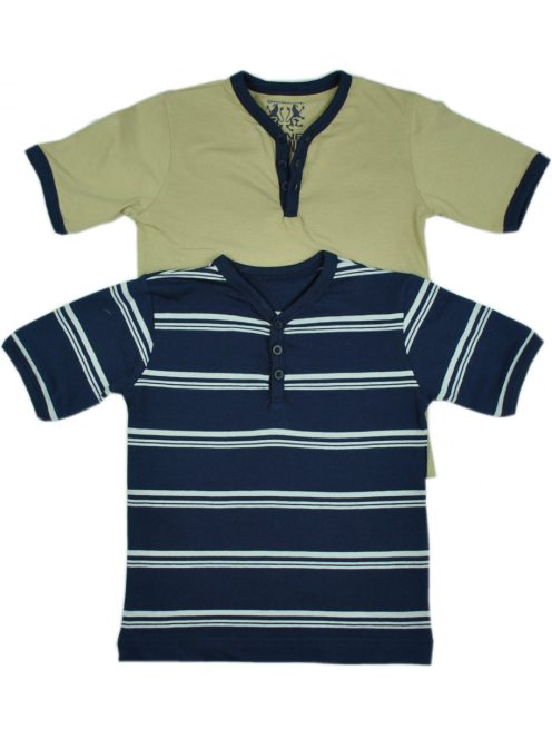 Zone Brand drapp, csíkos fiú póló szett – 2 db, 6-7 év