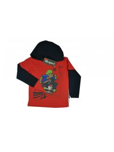 Respect piros, kapucnis, gorilla mintás fiú felső