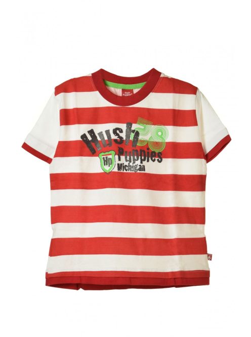 Hush Puppies piros csíkos fiú póló – 3T
