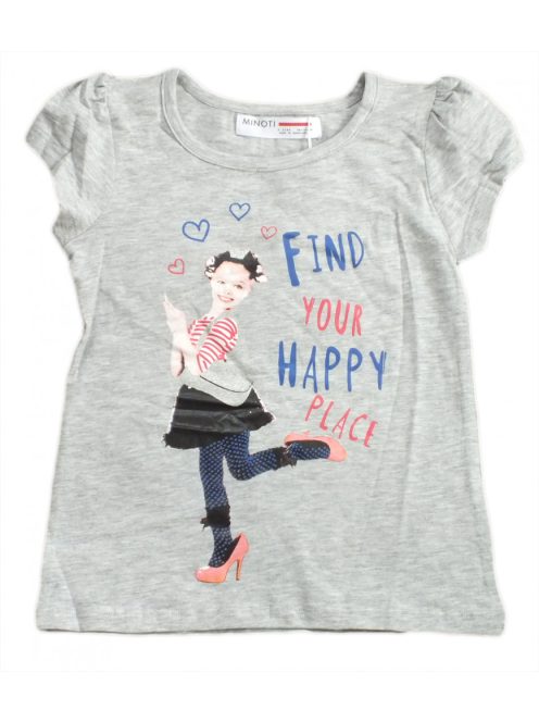 Minoti Happy Place szürke lány póló