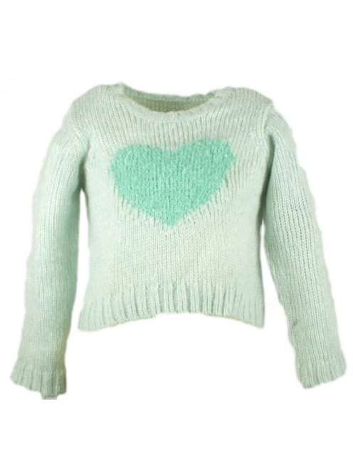 Dunnes zöld, kötött lány pulóver