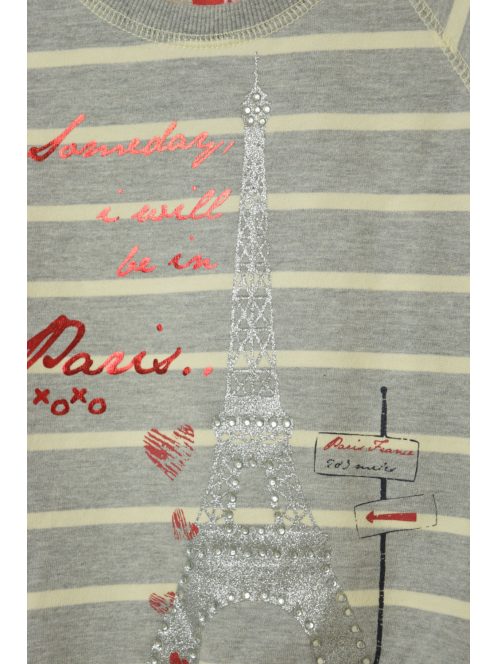 Funky Diva Paris szürke lány pulóver