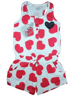 Funky Diva piros-fehér lány playsuit
