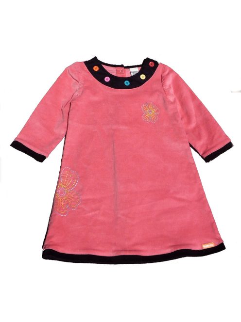 OSHKOSH rózsaszín-fekete lány kordbársony ruha – 104