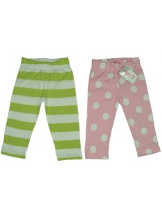 Minoti zöld, rózsaszín lány leggings szett – 2 db