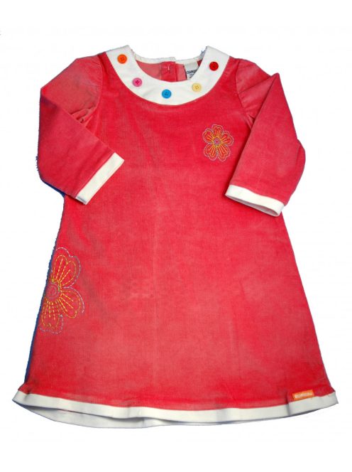 OSHKOSH rózsaszín-fehér lány kordbársony ruha – 104
